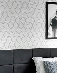 KIT DE 3 ROLOS - 2,50m x 50cm - Papel De Parede Adesivo Geométrico Branco