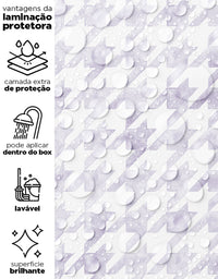 Papel de Parede Adesivo Pied de Poule Lilás Aquarela