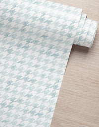 Papel de Parede Adesivo Pied de Poule Azul Aquarela