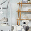 Papel de Parede Adesivo Pied de Poule Azul Aquarela