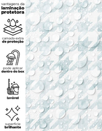 Papel de Parede Adesivo Pied de Poule Azul Aquarela