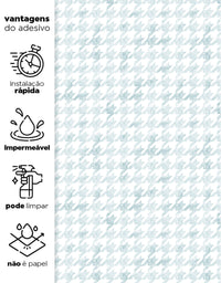 Papel de Parede Adesivo Pied de Poule Azul Aquarela