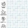 Papel de Parede Adesivo Pied de Poule Azul Aquarela