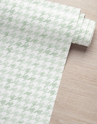 Papel de Parede Adesivo Pied de Poule Verde Aquarela