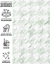 Papel de Parede Adesivo Pied de Poule Verde Aquarela