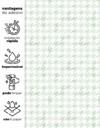 Papel de Parede Adesivo Pied de Poule Verde Aquarela