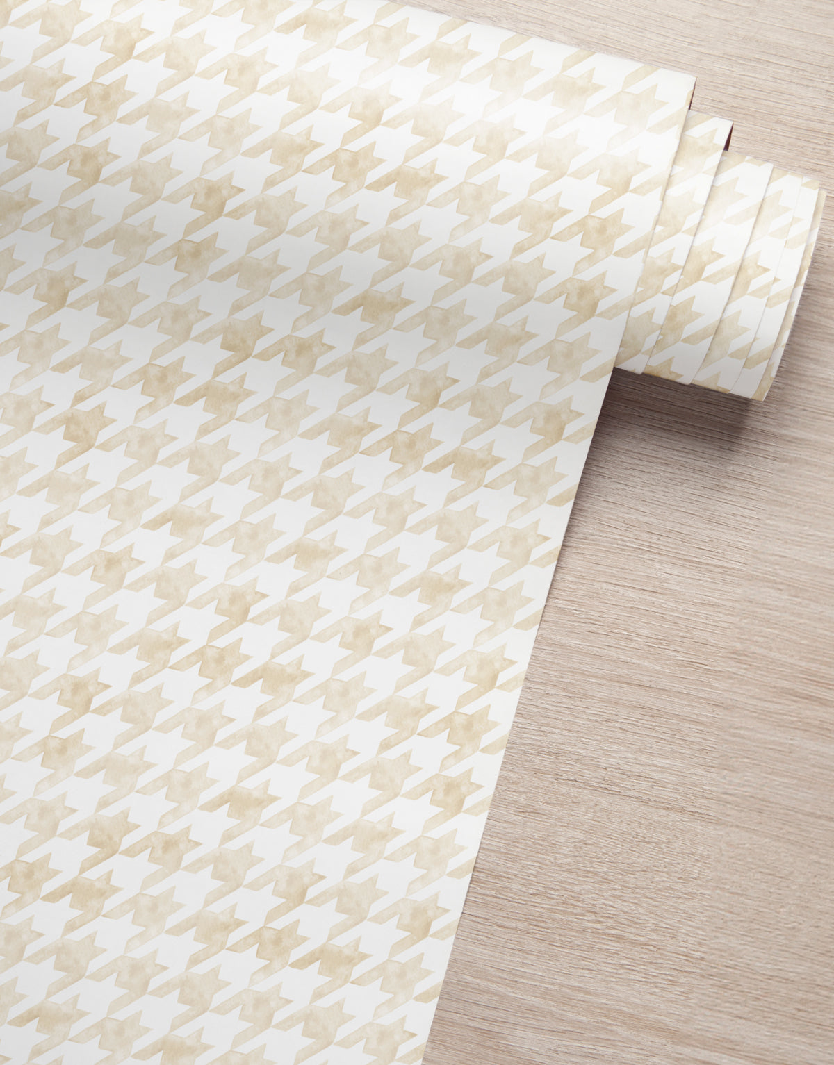 Papel de Parede Adesivo Pied de Poule Amarelo Aquarela