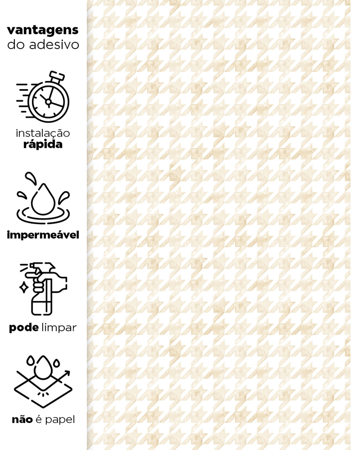 Papel de Parede Adesivo Pied de Poule Amarelo Aquarela