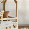Papel de Parede Adesivo Pied de Poule Amarelo Aquarela