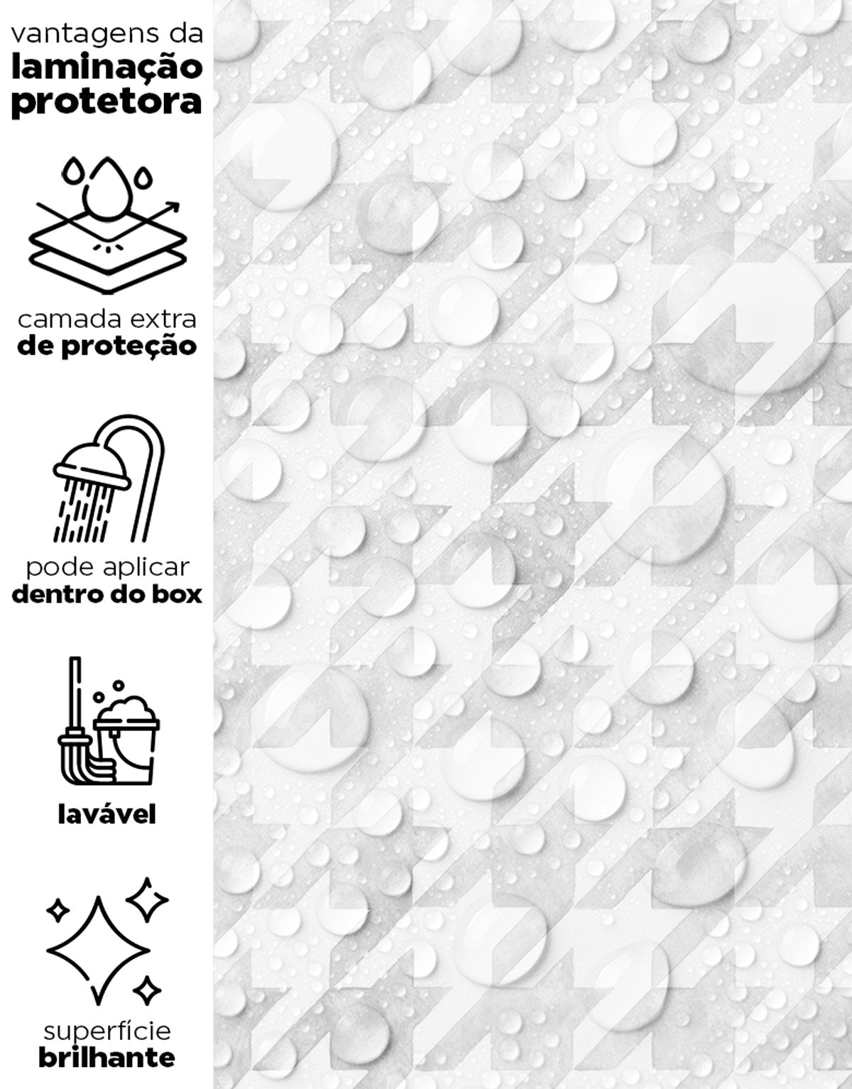 Papel de Parede Adesivo Pied de Poule Cinza Aquarela