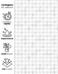 Papel de Parede Adesivo Pied de Poule Cinza Aquarela