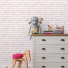 Papel de Parede Adesivo Pied de Poule Rosa Aquarela