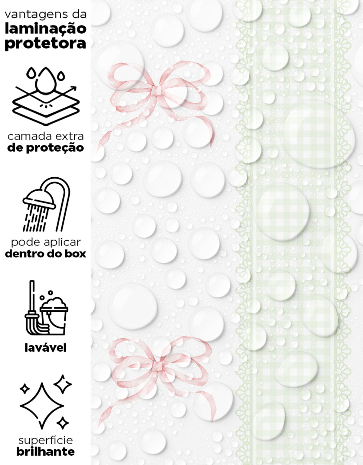 Papel de Parede Adesivo Laços Rosa Listrado Xadrez Verde
