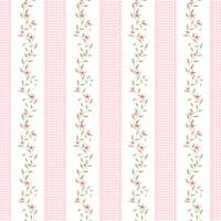 Papel de Parede Adesivo Ramo Floral Listra Rosa