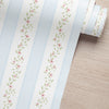 Papel de Parede Adesivo Ramo Floral Listrado Azul