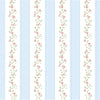 Papel de Parede Adesivo Ramo Floral Listrado Azul