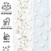 Papel de Parede Adesivo Ramo Floral Listrado Azul