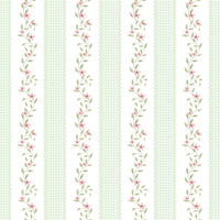 Papel de Parede Adesivo Ramo Floral Listrado Verde