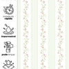 Papel de Parede Adesivo Ramo Floral Listrado Verde
