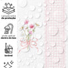 Papel de Parede Adesivo Buquê de Flor Listrado Rosa