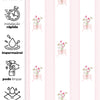 Papel de Parede Adesivo Buquê de Flor Listrado Rosa
