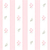 Papel de Parede Adesivo Floral Rosa Listrado Provençal