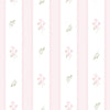 Papel de Parede Adesivo Floral Rosa Listrado Provençal