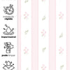 Papel de Parede Adesivo Floral Rosa Listrado Provençal
