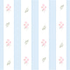 Papel de Parede Adesivo Floral Listrado Azul Provençal