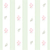 Papel de Parede Adesivo Floral Listrado Verde Provençal