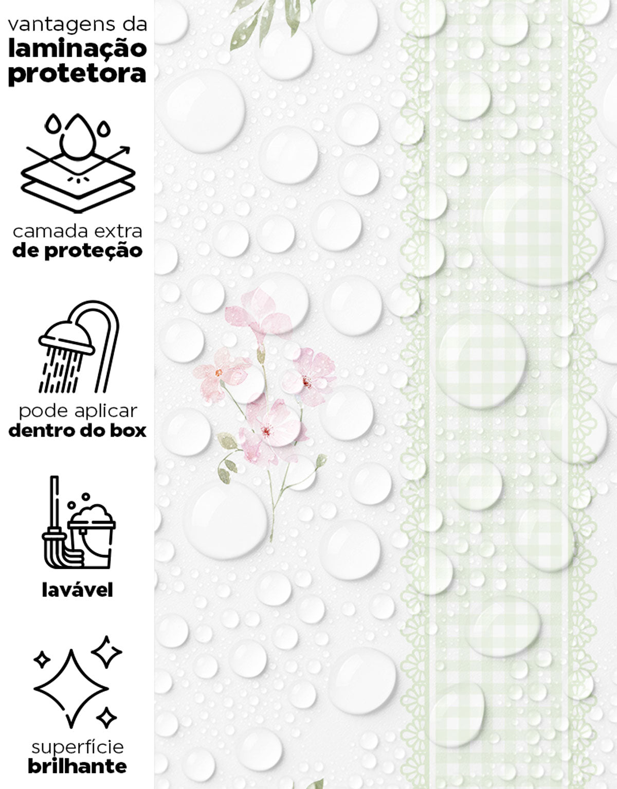 Papel de Parede Adesivo Floral Listrado Verde Provençal
