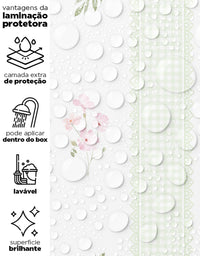 Papel de Parede Adesivo Floral Listrado Verde Provençal