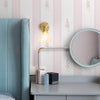 Papel de Parede Adesivo Floral Listrado Rosa