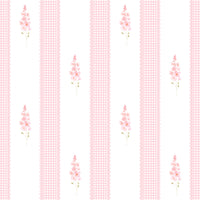 Papel de Parede Adesivo Floral Listrado Rosa