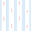 Papel de Parede Adesivo Floral Listrado Azul