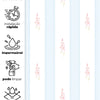 Papel de Parede Adesivo Floral Listrado Azul