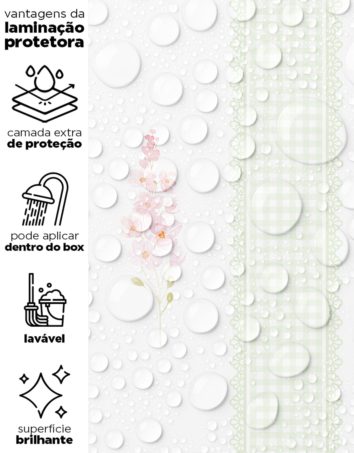 Papel de Parede Adesivo Floral Listrado Verde