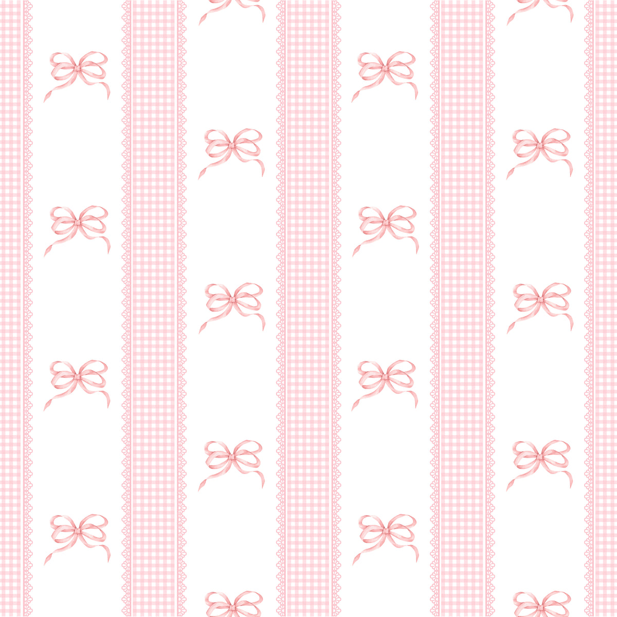 Papel de Parede Adesivo Laços Rosa Listrado Xadrez