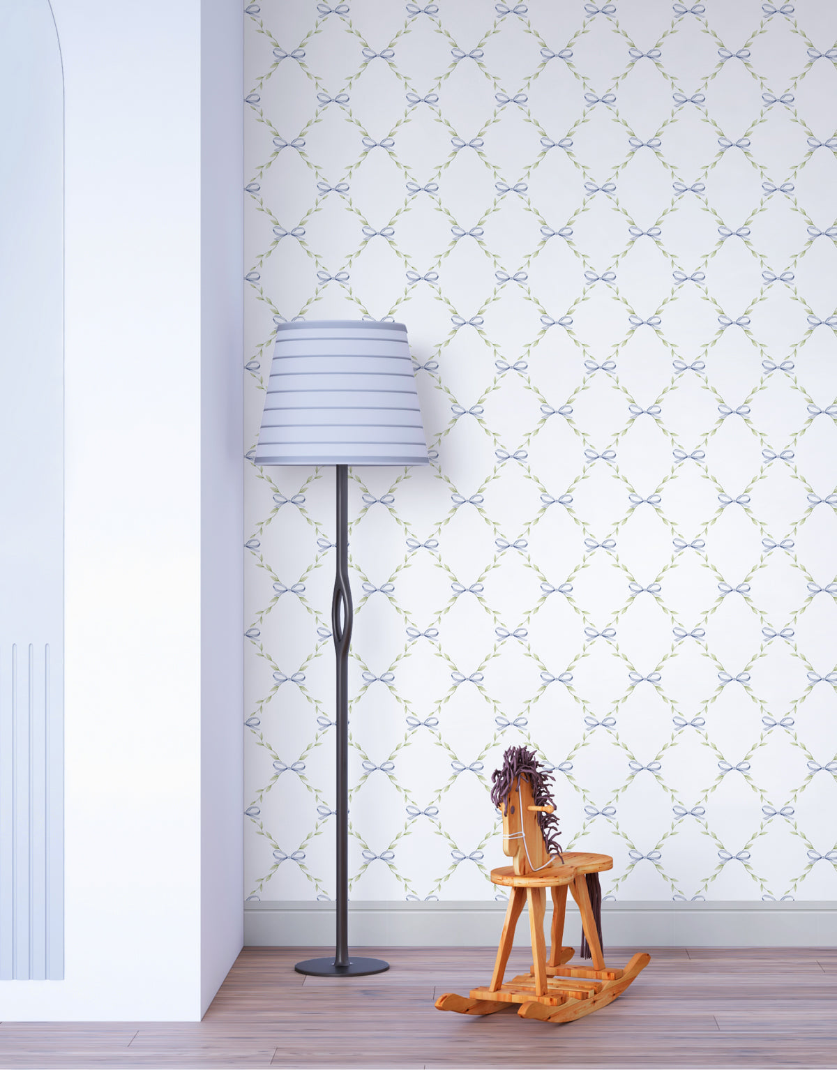 Papel de Parede Adesivo Laço Azul