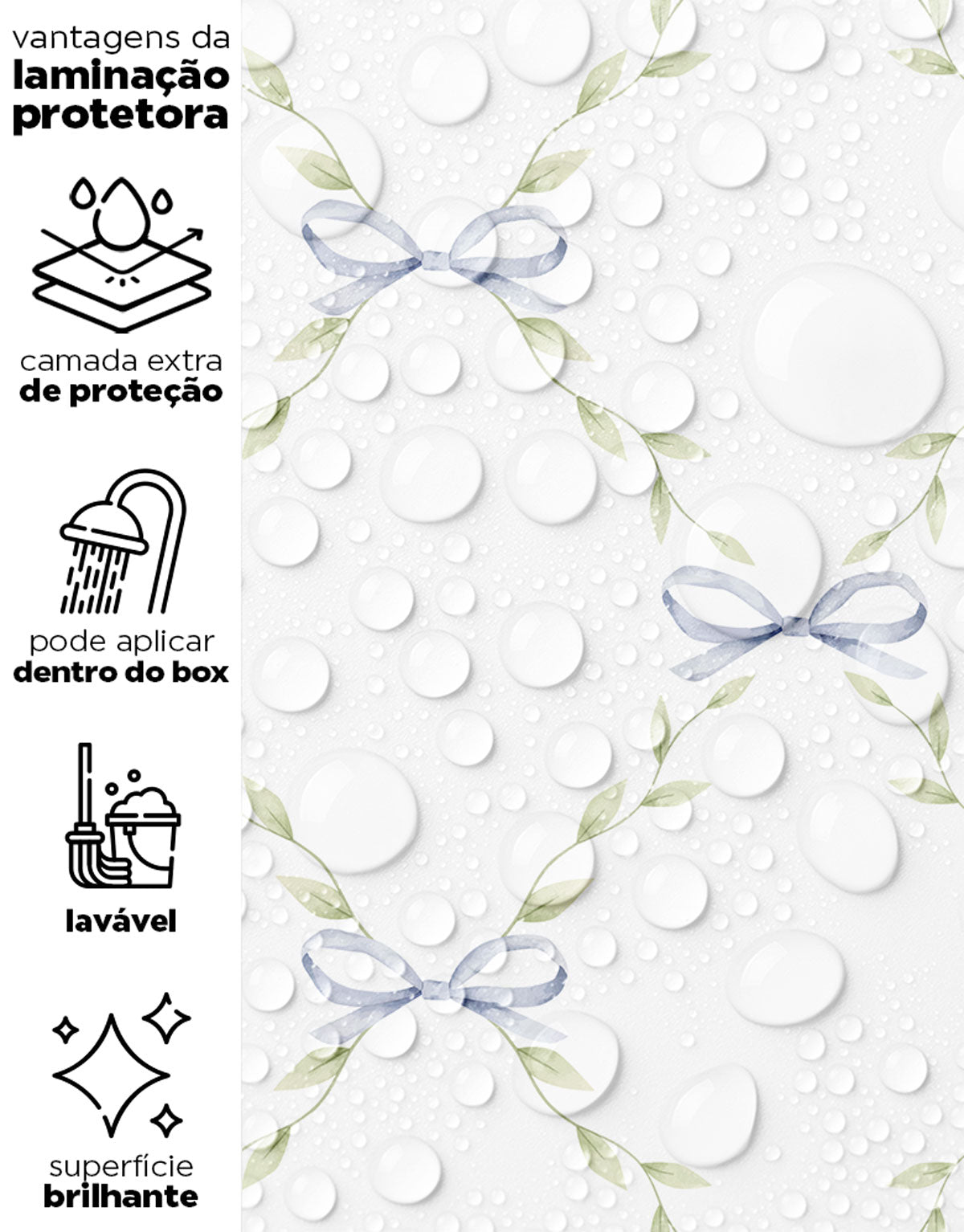 Papel de Parede Adesivo Laço Azul