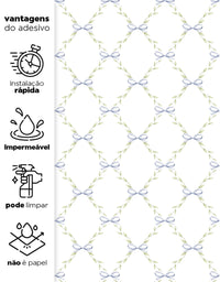 Papel de Parede Adesivo Laço Azul