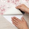 Papel de Parede Adesivo Floral Rosa com Pássaros
