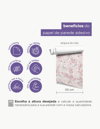 Papel de Parede Adesivo Floral Rosa com Pássaros