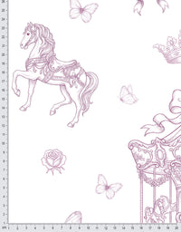 Papel de Parede Adesivo Encantado Carrossel Rosa