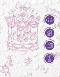 Papel de Parede Adesivo Encantado Carrossel Rosa