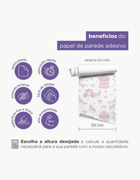 Papel de Parede Adesivo Encantado Carrossel Rosa