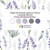 KIT DE 5 ROLOS - 3,00m x 50cm - Papel de Parede Adesivo Flores Lavanda Ramos