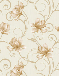 KIT DE 2 ROLOS - 2,50m x 50cm - Papel de Parede Adesivo Flores da Prosperidade