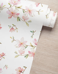 KIT DE 5 ROLOS - 3,00m x 50cm - Papel de Parede Adesivo Flores Jasmim