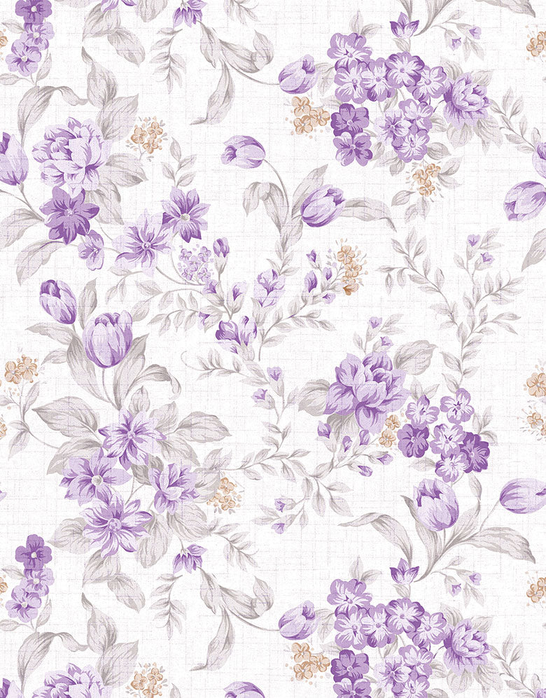 Papel de Parede Adesivo Flores Lavanda